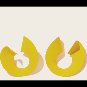 Abstract Cut Hoop Earrings 1pair